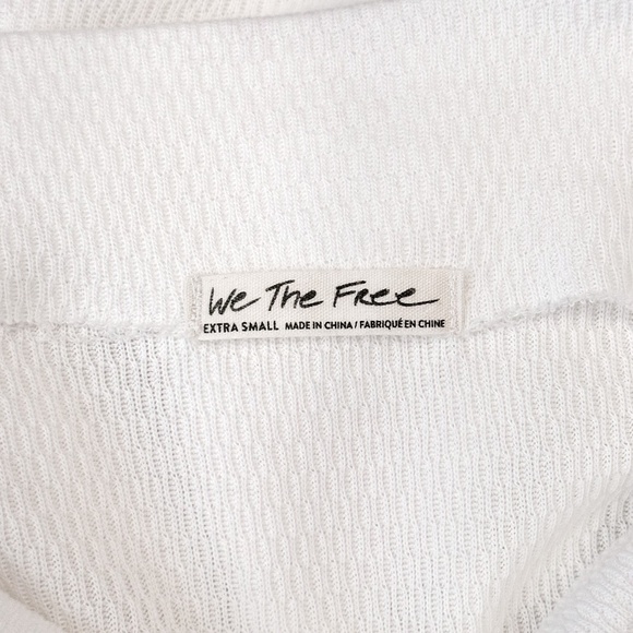 Free People Oversized Waffle Knit Thermal Long Sleeve Tunic Top - Picture 5 of 6